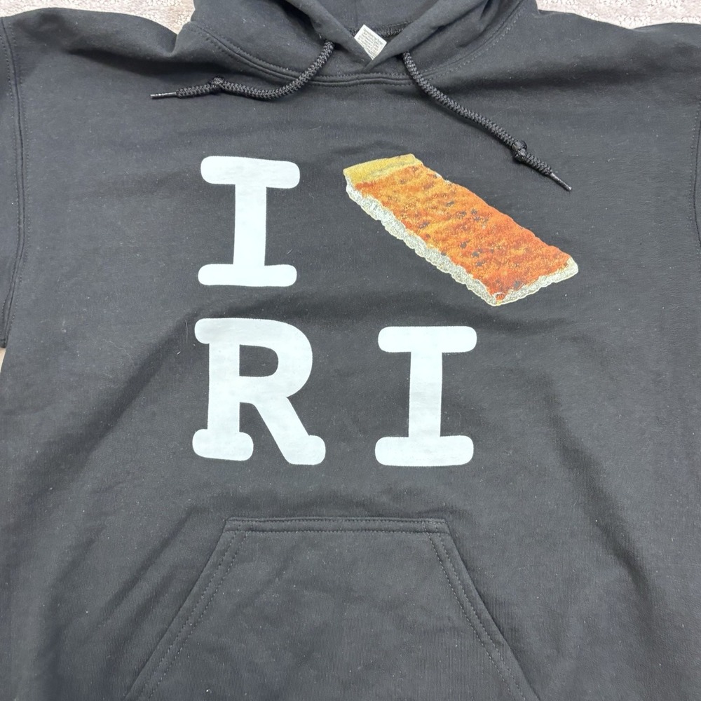 Rhode Island Bakery Pizza Strip Hoodie RI Pizza Hoodie Black Unisex Small - Picture 2 of 5